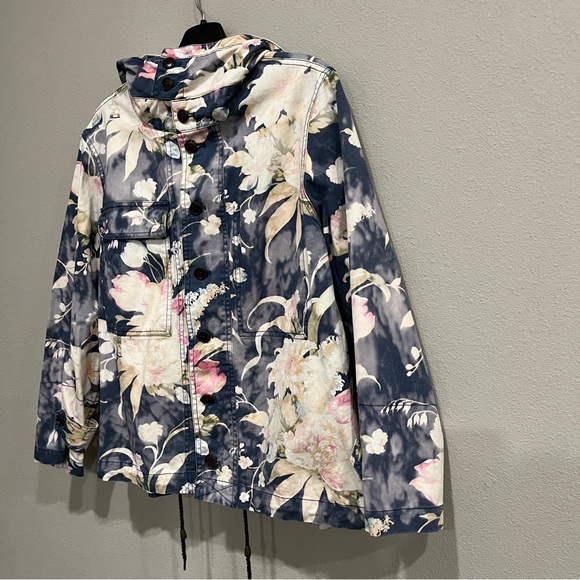 Polo Ralph Lauren Womens Floral denim Jacket Watercolor Button Front sz small - Picture 9 of 11